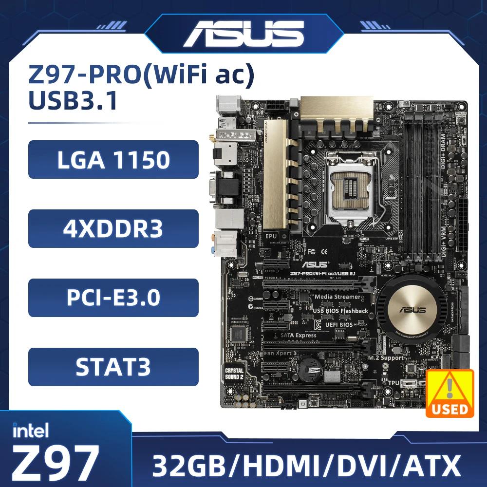 ASUS Z97-PRO ( AC)/USB 3.1 , LGA 1150 DDR3 1  M.2 USB3.0 8  SATA III ũ ATX  i7-4770 i7-4790 CPU